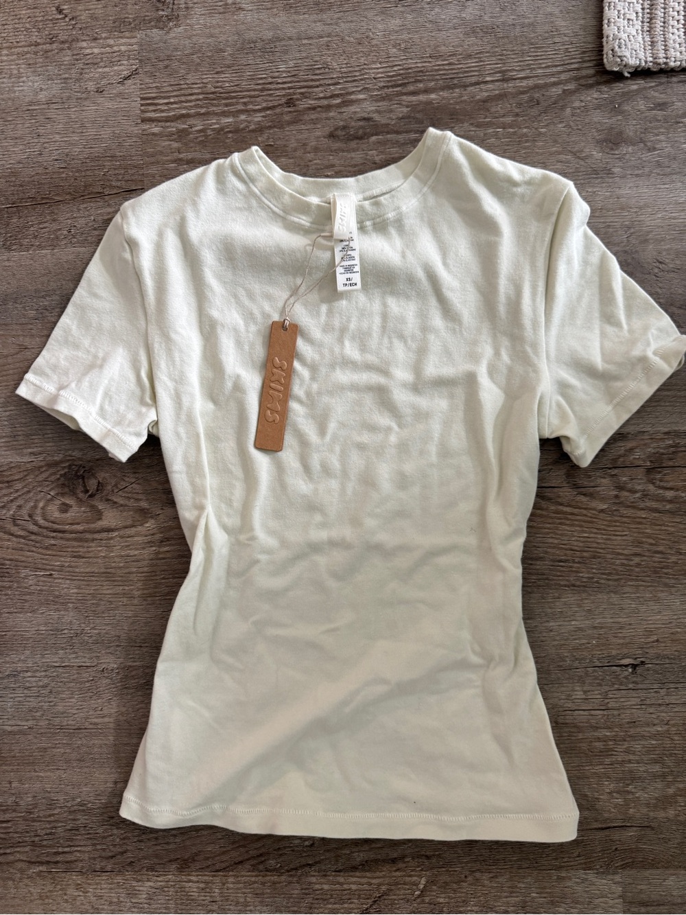 SKIMS Fits Everybody Cotton Top XS in Bone